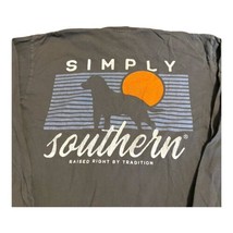 Simply Southern Long Sleeve Shirt Size Medium Gray Labradoor Retriever S... - £18.40 GBP