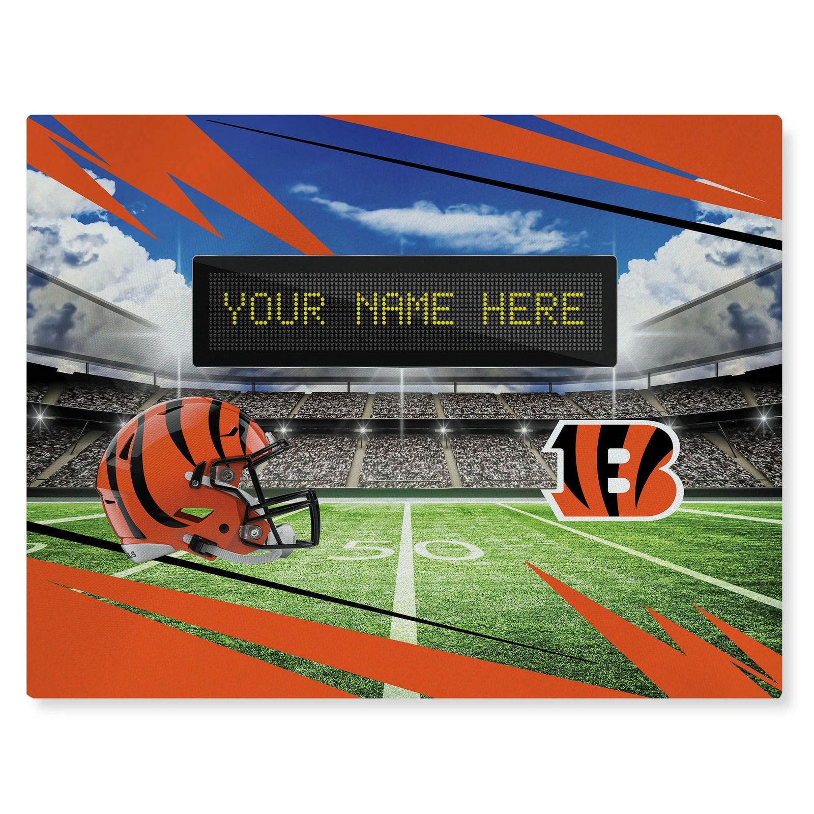 Official NFL Cincinnati Bengals Personalized 62&quot; x 84&quot; Washable Rug - $199.99