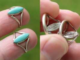 sterling silver ring lot X2 turquoise SUNBURST STERLING size 3.5 - £39.17 GBP