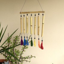 Bamboo wind chimes for outdoors Garden gift Patio eco-friendly decor Large wind  - $30.00