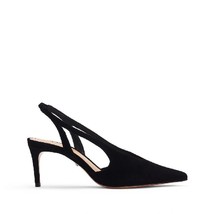 New SCHUTZ Anusha 7.5 kitten heels shoes suede stiletto leather black sl... - £102.39 GBP