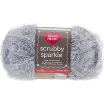Red Heart Scrubby Sparkle Yarn-Oyster - £13.52 GBP