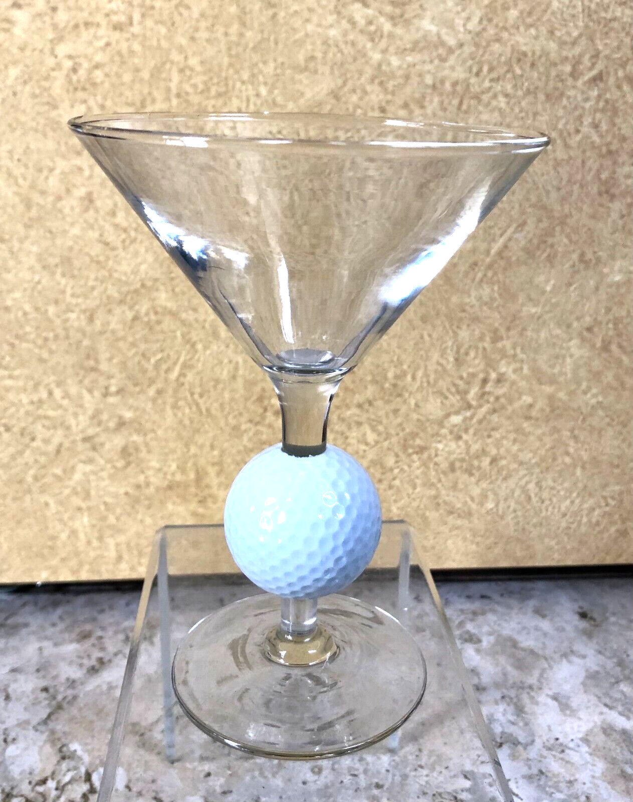 One 6" Tall Golf Ball Martini Glass 4" Diameter 1  6" x 4" - $14.95