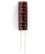 6pcs Nippon Chemi-Con LXV 820uf 25v 105C Radial Electrolytic Capacitor L... - $6.85 CAD