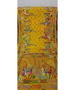 Dark yellow kantha stitch saree on Blended Bangalore silk for women fashion - £79.69 GBP