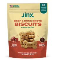 Jinx Beef Bone Broth Biscuits, Crunchy Dry Dog Treats, 16 oz Bag - £8.72 GBP