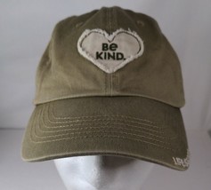 Life Is Good Be Kind Tattered Heart Fatigue Green Adjustable Strap Hat NEW - £12.90 GBP