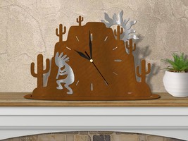 16.5in W Southwest Theme Desert Mountain Shelf-Mantel Clock - Dancing Ko... - £84.26 GBP