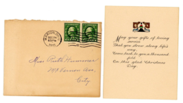 1915 Christmas Card 1c Stamped Envelope Marion Ohio Ruth Hummer Santa Re... - £31.18 GBP