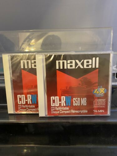 Lot Of 2 New Factory Sealed Maxell CD -RW CD 650 MB Compact Disque (Disk) - $12.86