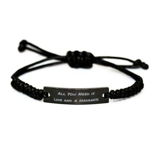 Primary image for Cute Havanese Dog Black Rope Bracelet, All You Need is Love and a Havanese, Uniq