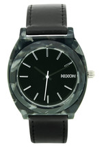 NEW Nixon A328-039 Womens Analog Watch Scratch Resistant Black Leather Strap SS - £32.66 GBP