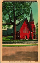 Vtg Linen Postcard Greenville South Carolina SC Christ Church UNP Q17 - £3.07 GBP