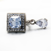 Created Round Moissanite  Stud Earrings  925 BLue Stone 5mm Cubic Zircon... - $8.90