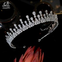 New Design Cubic Zirconia Princess Tiara Crown, Bridal Wedding Hair Accessories  - £78.69 GBP