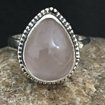 925 Sterling Silver Rose Quartz Handmade Ring SZ H to Y Festive Gift RS-1120 - £25.22 GBP