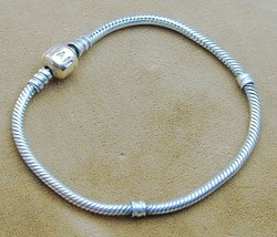 Sterling Pandora Snake Bracelet 14k Barrel Clasp 7 9/16&quot; - £135.57 GBP