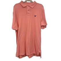American Eagle Men’s Pink Polo Shirt Athletic Fit Short Sleeve Blue Size Large - £10.97 GBP