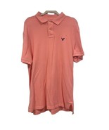AMERICAN EAGLE Men’s PINK Polo Shirt Athletic Fit Short Sleeve Blue Size... - £11.00 GBP