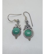 Sterling Silver 925 Southwestern Malachite Dangle Earrings - £23.78 GBP