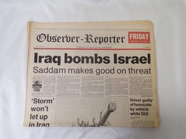 ORIGINAL Observer Reporter PA Newspaper January 17 1991 Operation Desert Storm  - £48.22 GBP