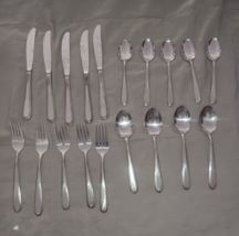 Rogers Co Beaded Elegance Stanley Roberts 19 Piece Set Stainless Flatware Lot - $15.00