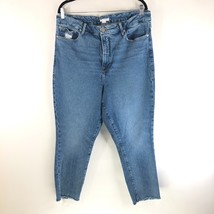 Good American Womens Jeans High Rise Skinny Raw Hem Medium Wash 16 - £41.75 GBP