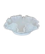 Fenton Hobnail Milk Glass ~ Nut Candy Bowl ~ Trinket Dish ~ Ruffled Edge - $28.05