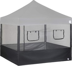 E-Z UP Food Booth Sidewall Kit, Set of 4, Fits 10&#39; x 10&#39; Straight Leg, Black - £114.15 GBP