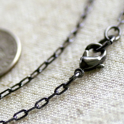 4 Gunmetal Black Plated Blank Necklace Chain cn128 24" - $10.78