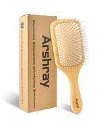 Arshray Bamboo Paddle Hair Brush Stainless Steel Teeth All Hair Types - $181.01 MXN