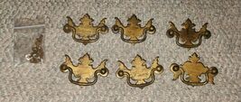 Lot of 6 Eastlake Style Metal Drawer Pulls Handles 3 1/8 Inches - $12.99