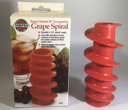 Norpro 1995 Grape Spiral 5.25 IN PLASTIC AUGER- SAUCE MASTER II-NEW-SHIP... - £13.14 GBP