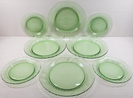 8 Pc Corelle Pyrex Festiva Spring Green Dinner Salad Plate Set Vintage Swirl Lot - £63.43 GBP