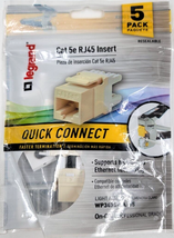 Legrand 5 pack Cat 5e RJ45 Insert Ethernet Wall Jack Quick Connect WP347... - $8.00