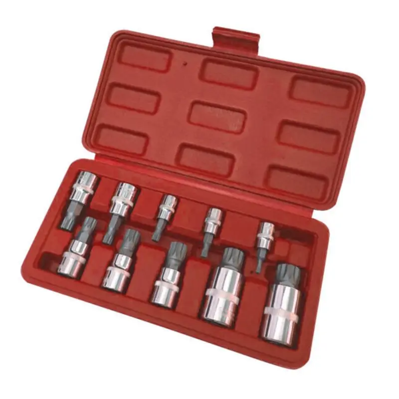 10 Pcs XZN 12 Point Triple Square Spline Bit Socket Set Tamper Proof wit... - $5,251.75 MXN