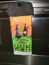 Hanging Kitchen Dish Towel w/ Pot Holder Top - Trick Or Treating With My Gnomies - £7.79 GBP