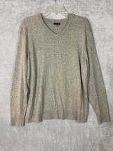 Smartwool V Neck Sweater Mens gray merino wool silk blend size Large - £39.27 GBP