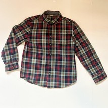 Gymboree Boys Size 6 Red Tartan Plaid Button-up Long Sleeve Shirt L  10-12 - £9.34 GBP