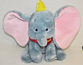 Disney Store Dumbo elephant plush 11&quot; blue gray red yellow stuffed animal - £8.15 GBP