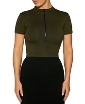 Naked Wardrobe Womens Snatched To The T Crop Top Color Olive Green Size X-Small - £38.25 GBP