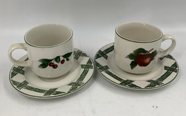 The Cades Cove Collection by Citation: Apples &amp; Blossoms 2 Cups and Saucers EUC - £6.36 GBP