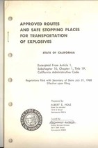 Approved Routes Transportation Explosives California 1968 book vintage - £11.01 GBP