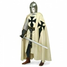 Cosplay Costume Medieval Templar Tunic Surcoat &amp; Cloak Reenactment SCA - £258.63 GBP