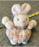 ABC Anna Baby Club Bunny Rabbit Plush Stuffed Animal  7&quot; Vtg Pink Floral... - $1,410.30 MXN