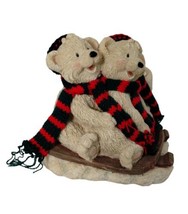 Berkshire Ivy Gardens Bears with Skis on Sled Planter 4.5&quot; Tall 4.5&quot; Bottom - $14.84