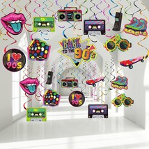 30 Pieces 90S Theme Party Decorations 90&#39;S Party Colorful 1990&#39;S Hip Hop... - £15.71 GBP