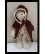 Ty Attic Treasures Gem Ivory Bear with Burgundy Velour Cloak 13&quot; Fully J... - $14.84