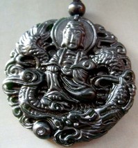PERFECT !hand carving NATURAL Black Green Jade  Buddhist Kwa - £20.70 GBP