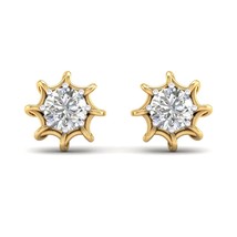 14K Yellow Gold Plated 0.50Ct Simulated Mini Solitaire Stud Earrings For Women - £34.36 GBP